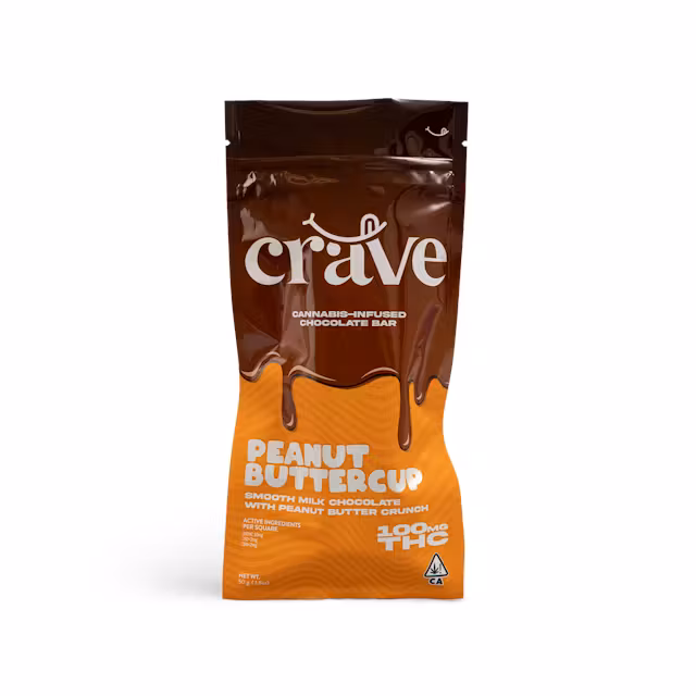 Photograph of product: Crave | Choc Bar 100mg | Peanut Buttercup