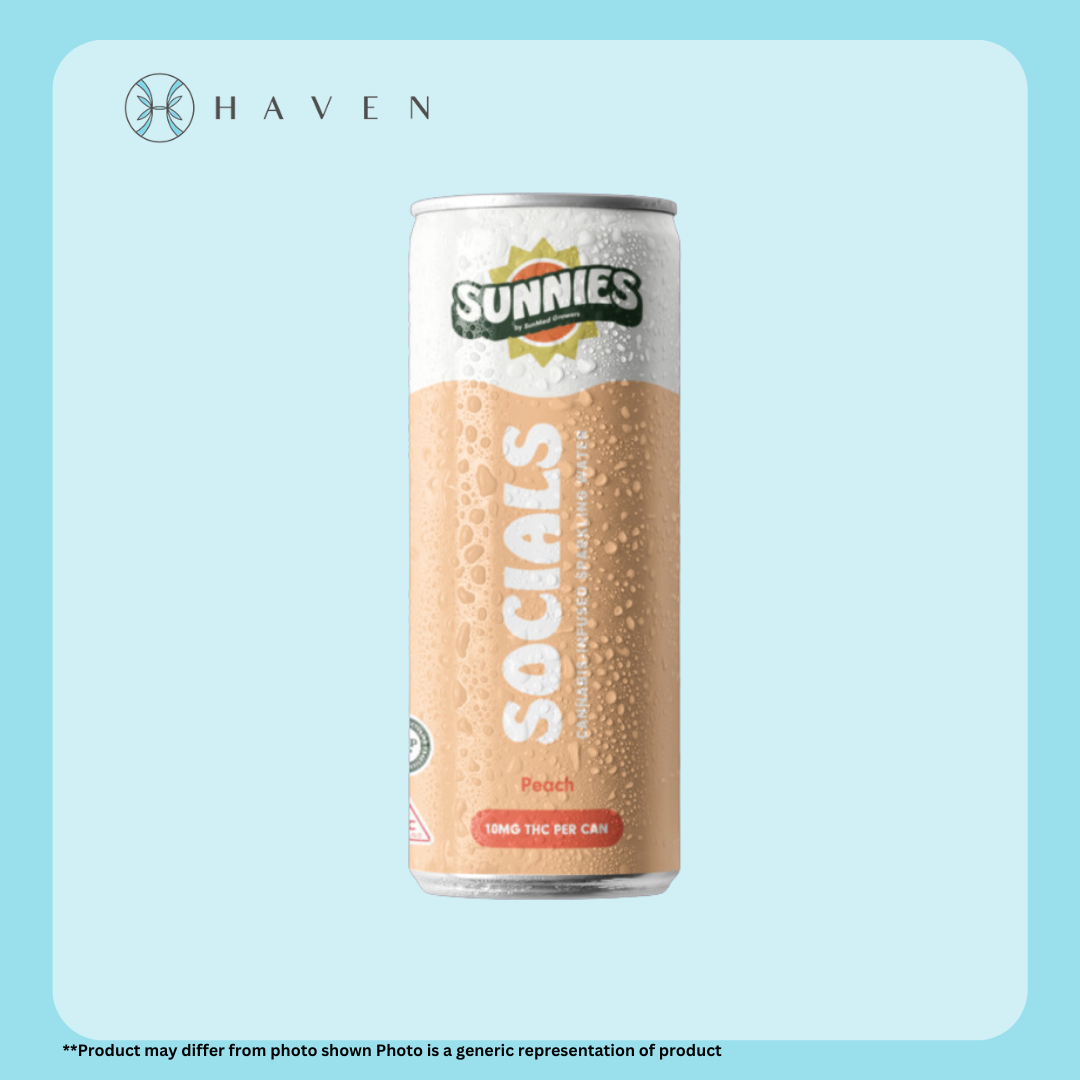Photograph of product: 10mg Peach Sunnies Social (Infused Sparkling Water) | Sunmed