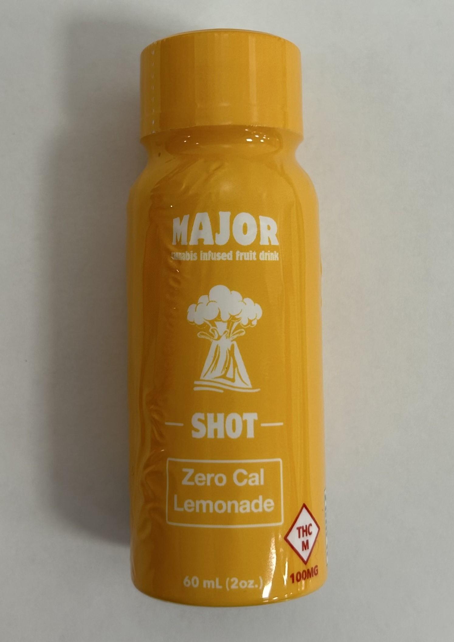 Photograph of product: Major | Fast Acting Shot | Lemonade Zero Cal 100mg