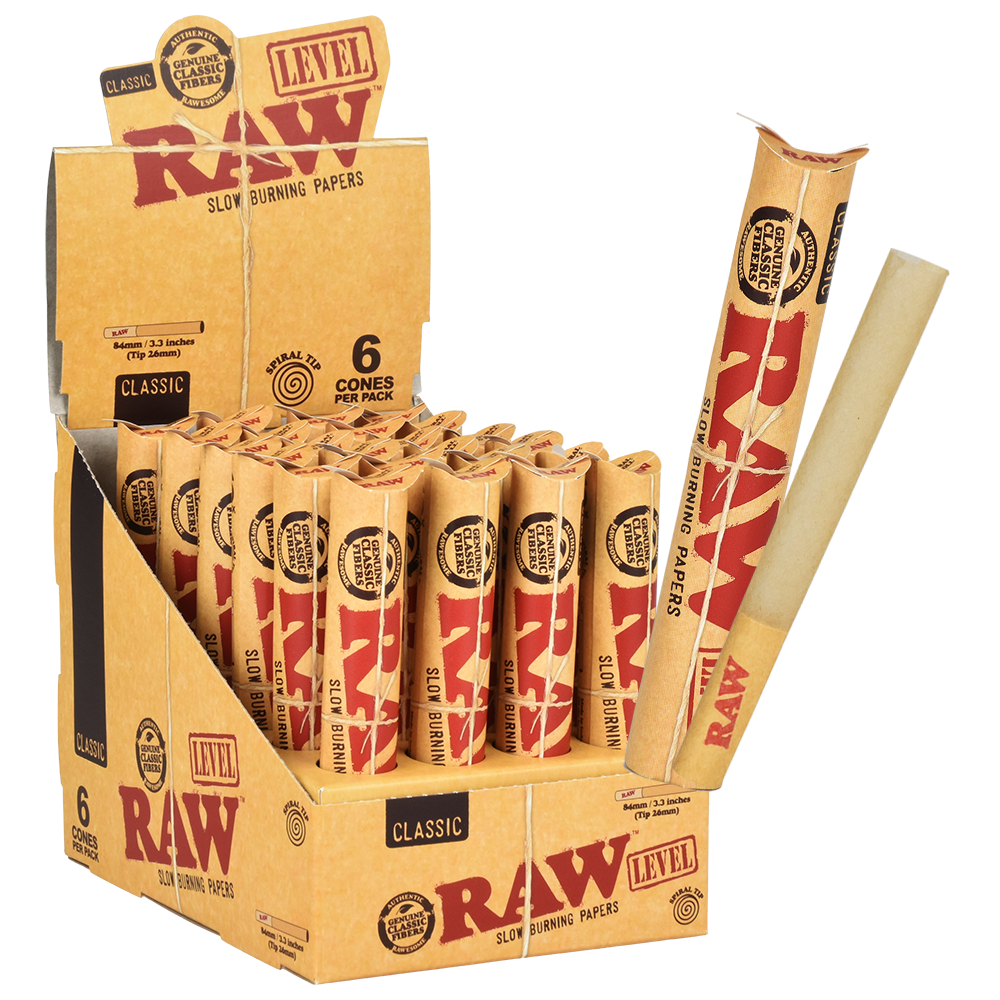 Photograph of product: RAW Classic Level Tube Cones | 1 1/4 6pk | TAX INCLUDED