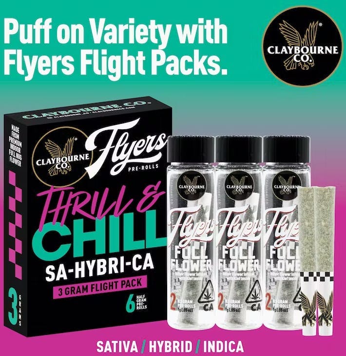 Photograph of product: Claybourne - (Flyers) Thrill and Chill Pack 3x2-pk (3g)
