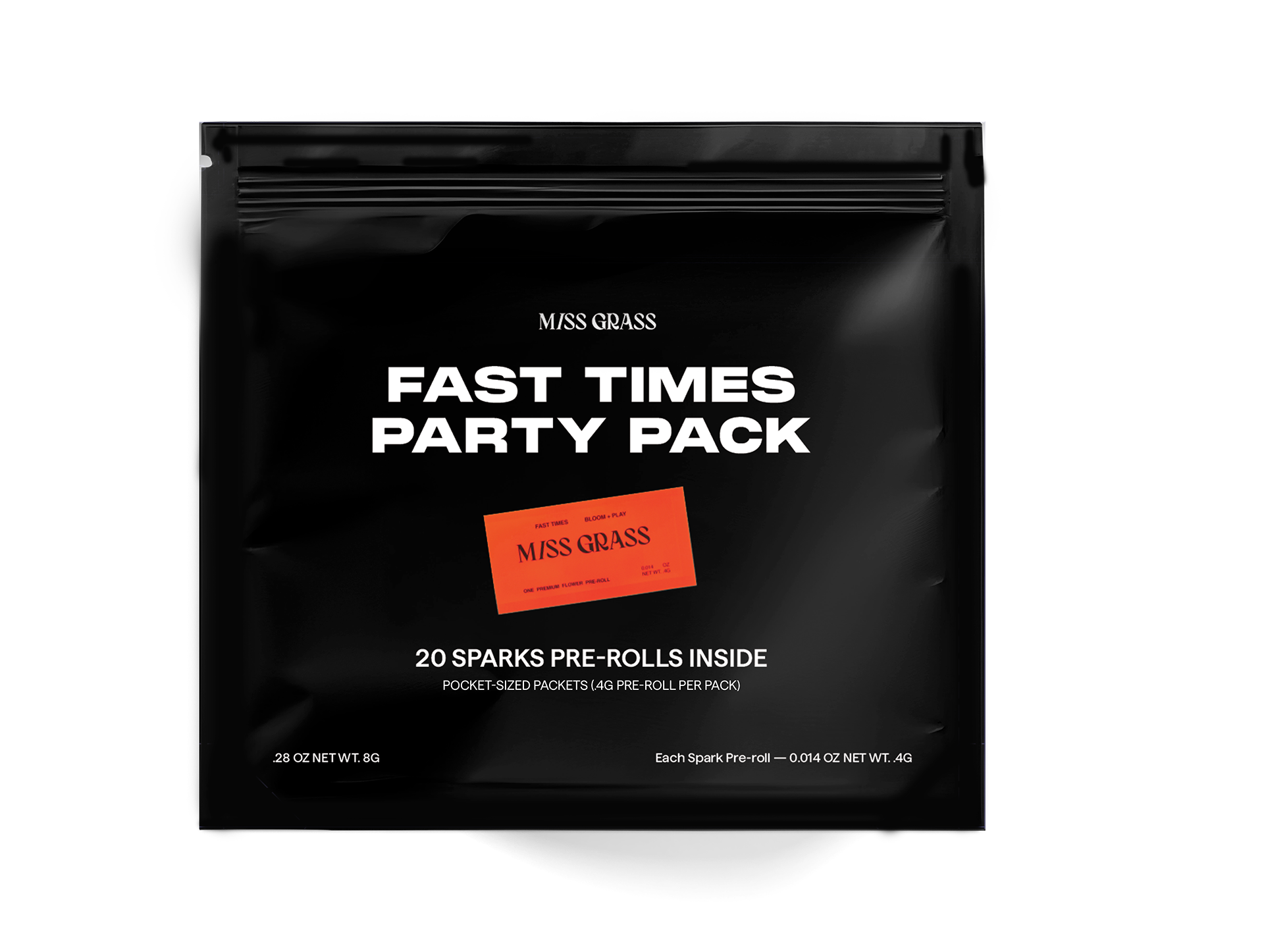 Photograph of product: Miss Grass | Fast Times Sparks Party Pack (H) Pre Rolls | 20 Pack (8g)