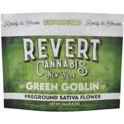 Photograph of product: Revert | Green Goblin | Kief Infused Preground Flower - 14g