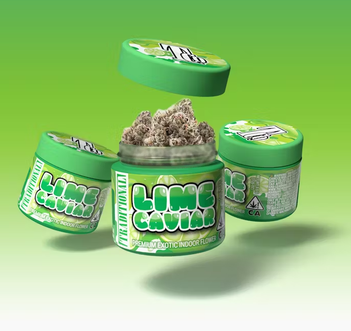 Photograph of product: Traditional Lime Caviar Flower 3.5g