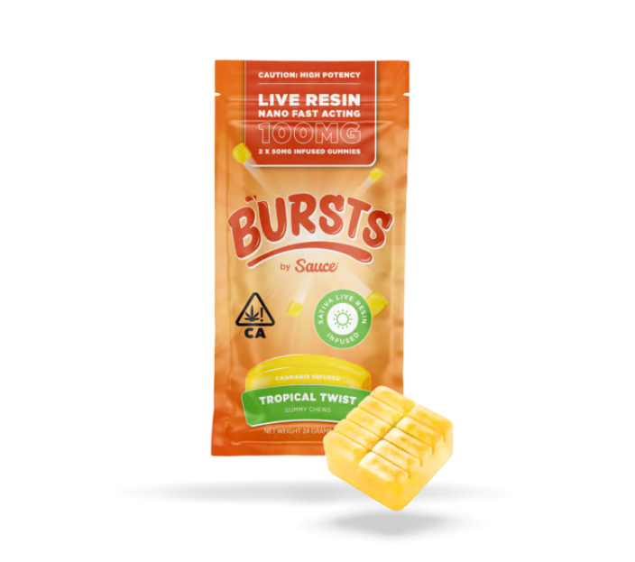 Photograph of product: TROPICAL TWIST [S] 2PK LIVE RESIN GUMMIES - 100 MG