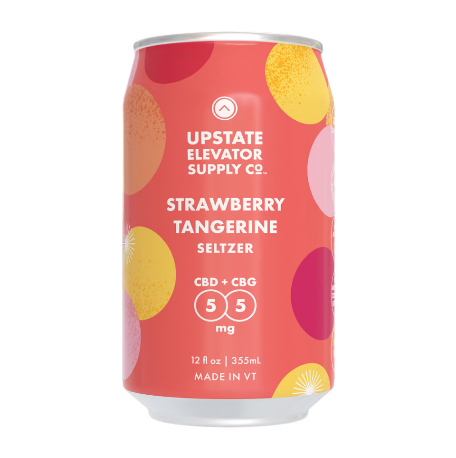 Photograph of product: Strawberry Tangerine 1:1 CBD:CBG Seltzer (12oz)
