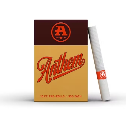 Photograph of product: Anthem | Hybrid Blend | 0.35g x 10ct Pre Roll Pack