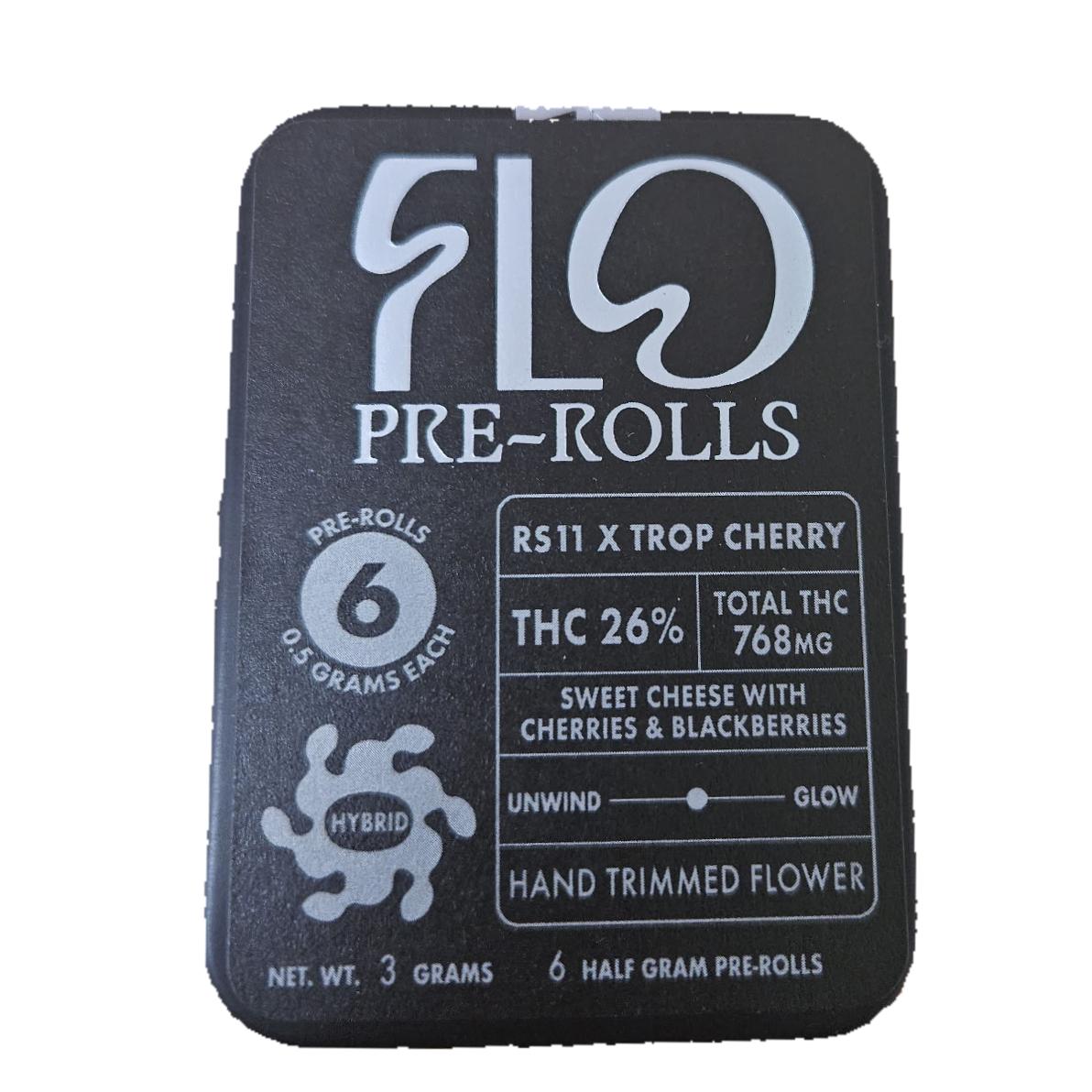 Photograph of product: FLO Extracts | RS11 x Trop Cherry | Pre-Roll | 6 Pack