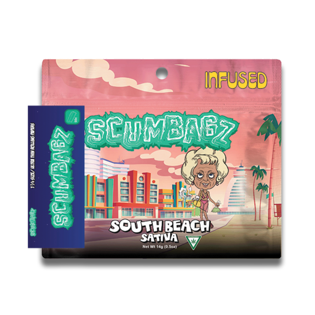Photograph of product: Scumbagz | South Beach Oui'd Prepackaged Infused Ground Flower | 14g