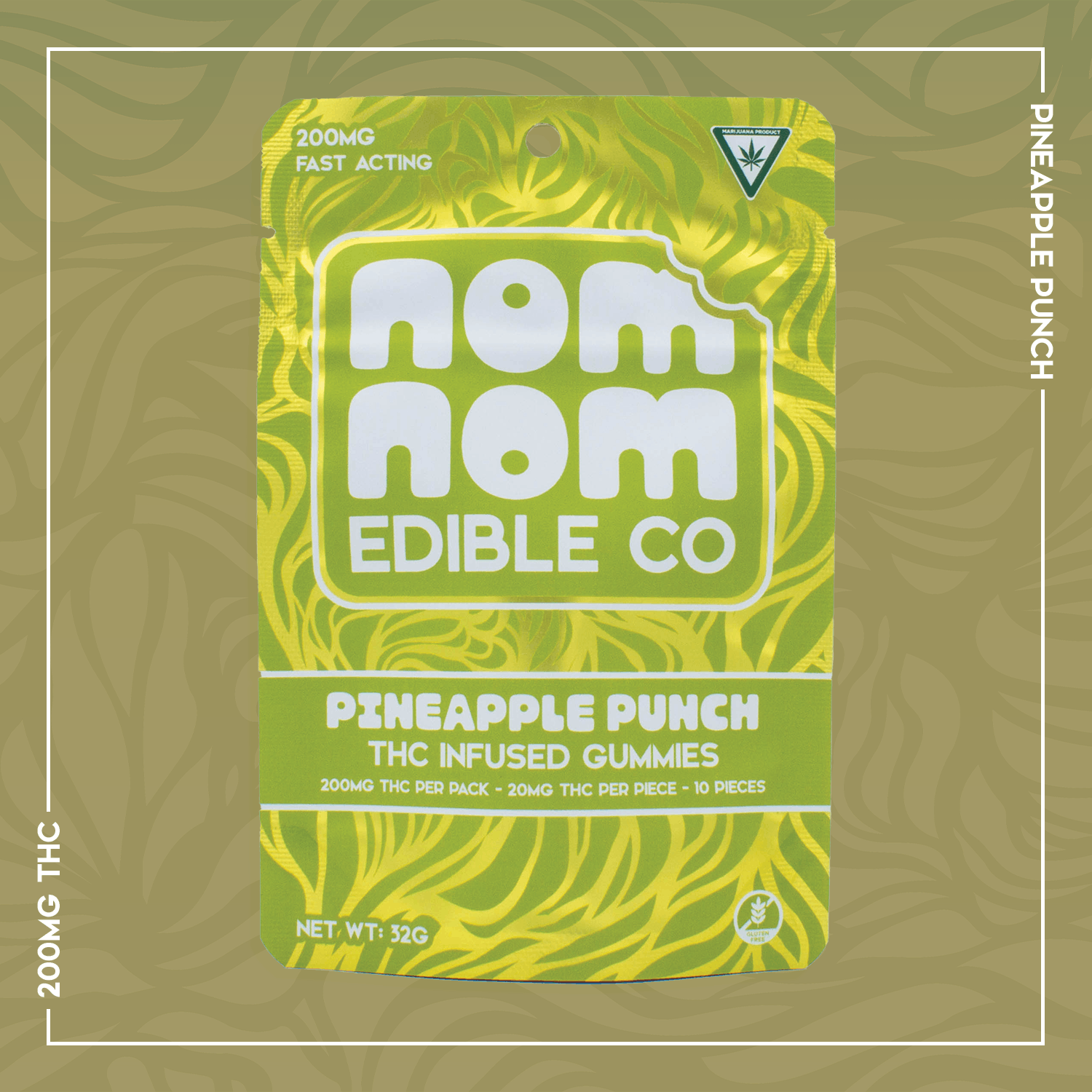 Photograph of Product: AU Nom Nom: Pineapple Punch 200mg Gummie