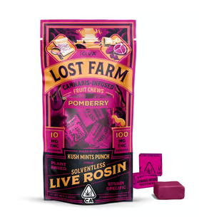 Photograph of product: POMBERRY LIVE ROSIN CHEWS 10 PACK 100MG