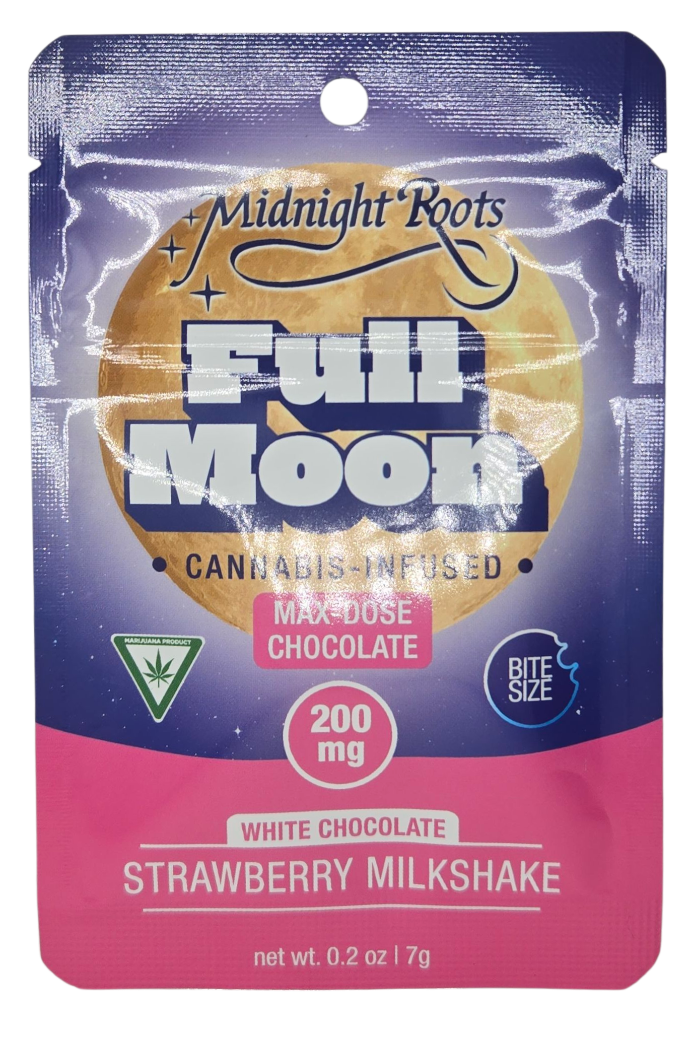 Photograph of product: Strawberry Milkshake | 200mg Full Moon Chocolate