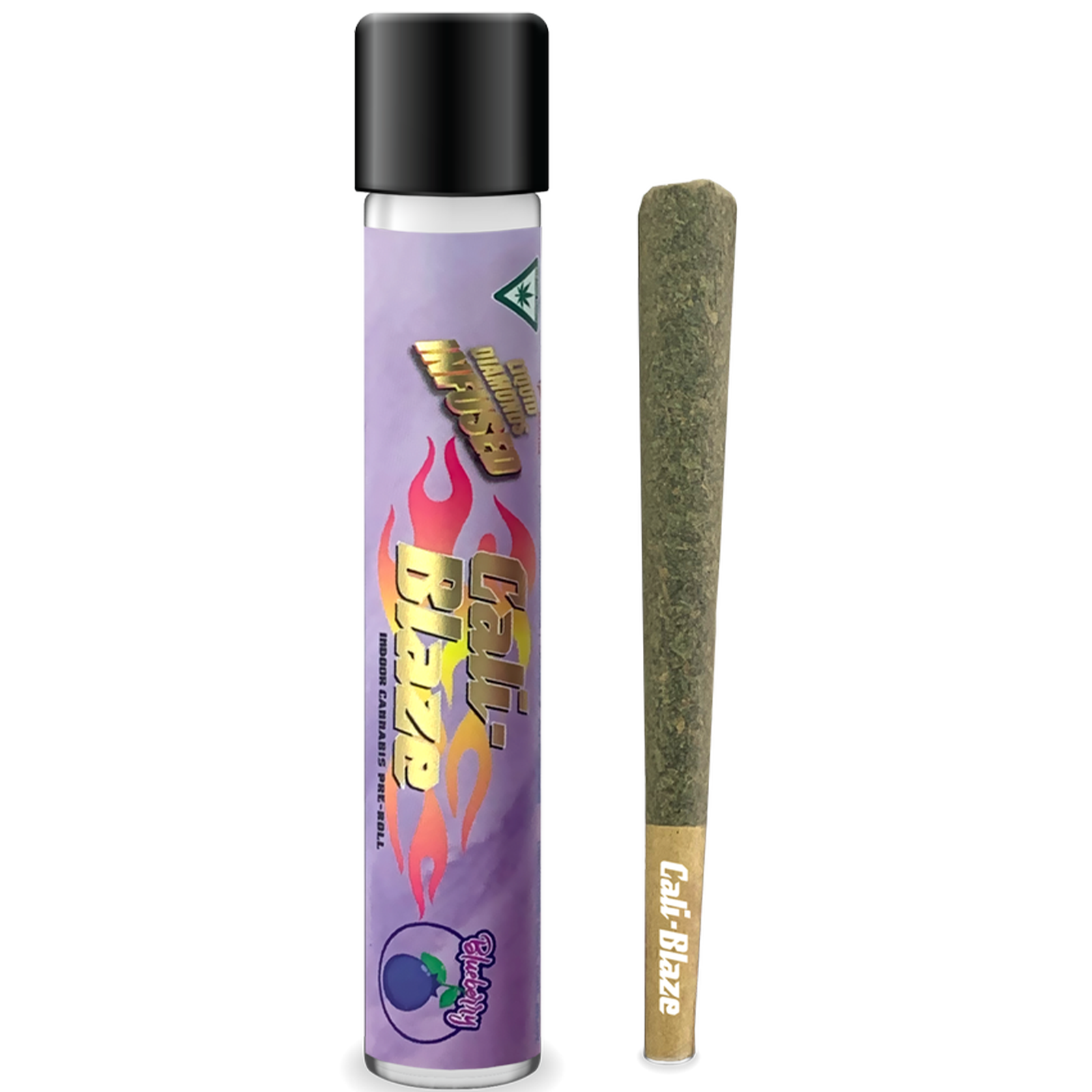 Photograph of product: Blueberry 1.2g Diamond Infused Pre-Roll