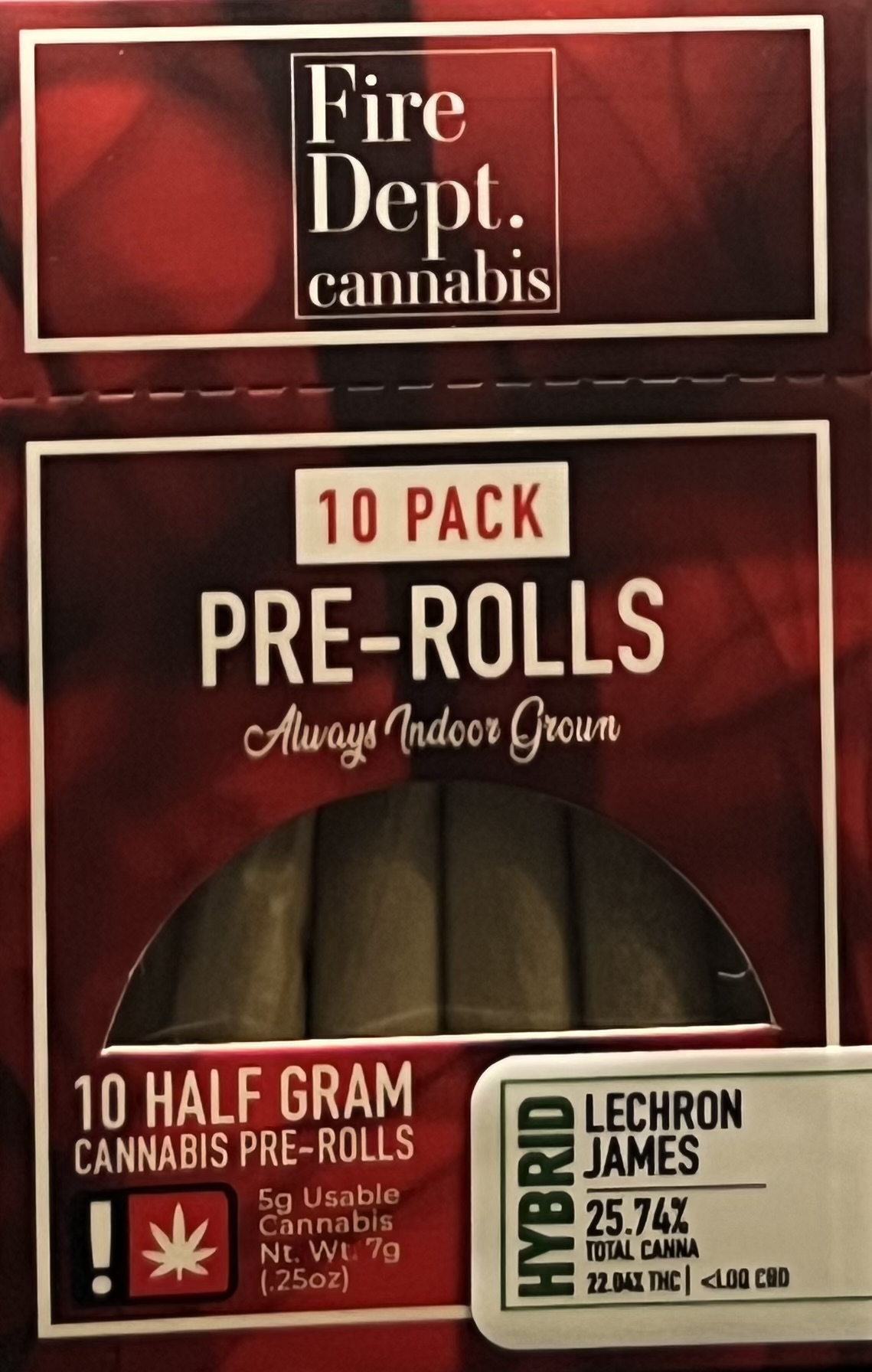 Photograph of product: Fire Dept. Lechron James Pre-Roll 10pk