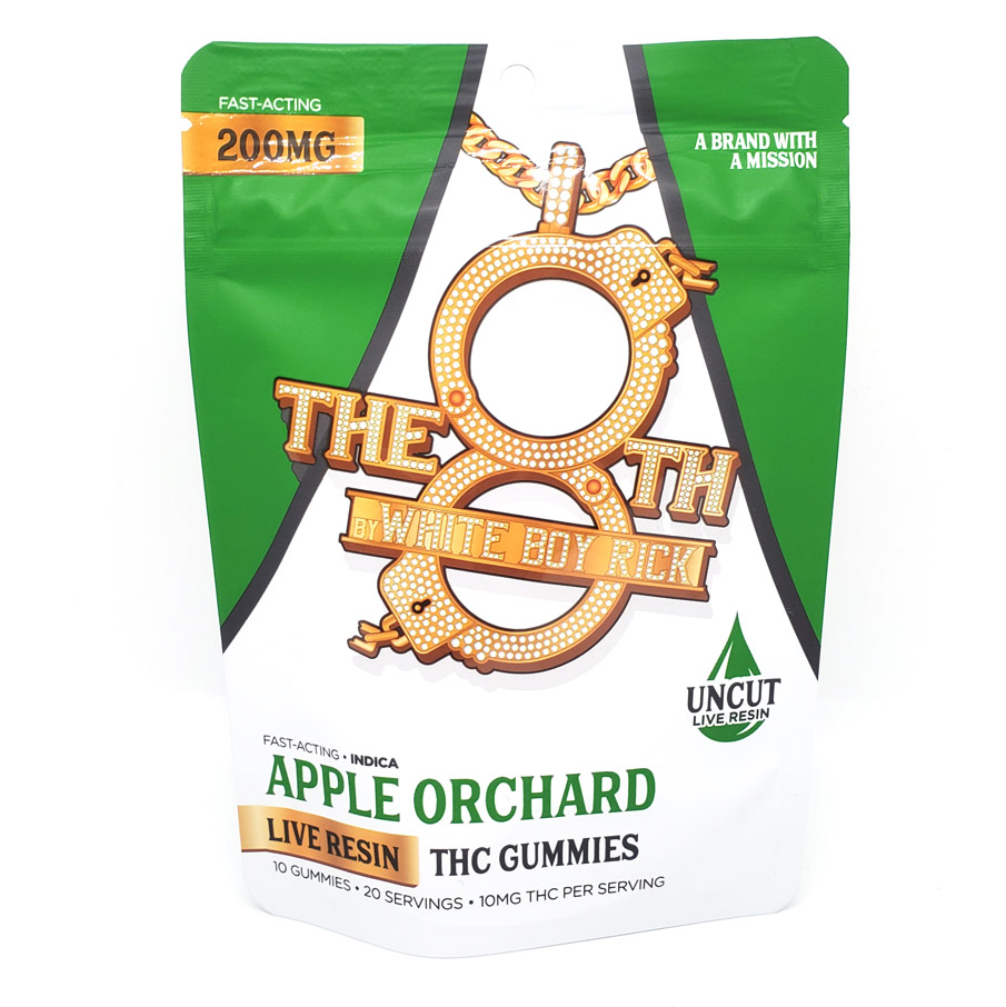 Photograph of product: The 8th By White Boy Rick Apple Orchard Fast-Acting Live Resin Gummies 200mg Rec