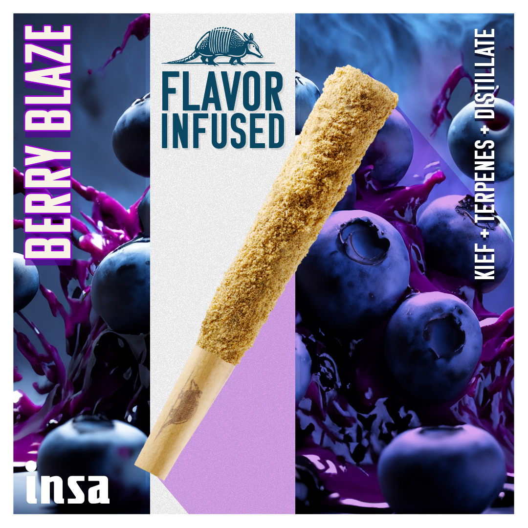 Photograph of product: Flavor Infused Kief Coated Pre-Roll - Berry Blaze