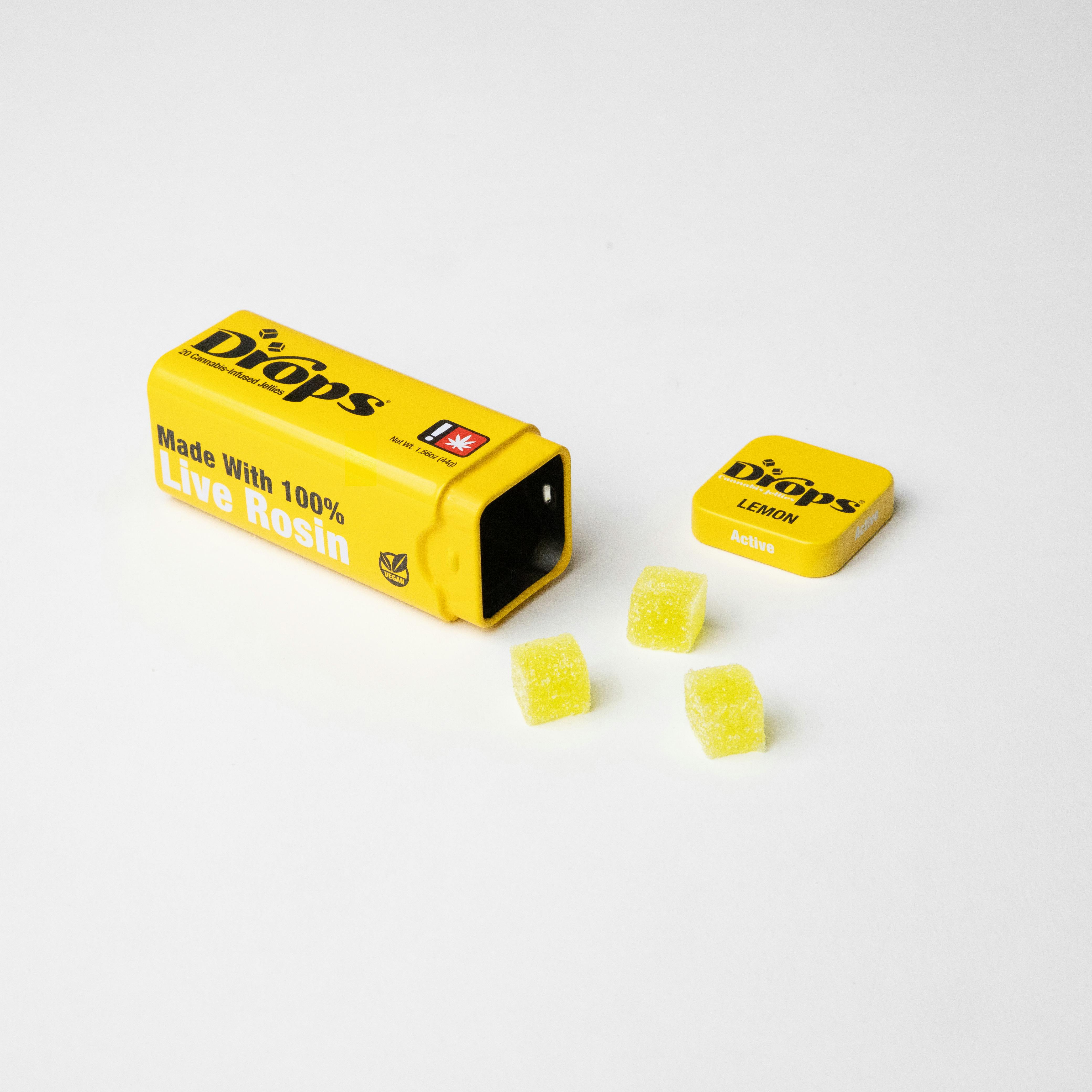 Photograph of product: LEMON LIVE ROSIN DROPS | 20PK | 100MG