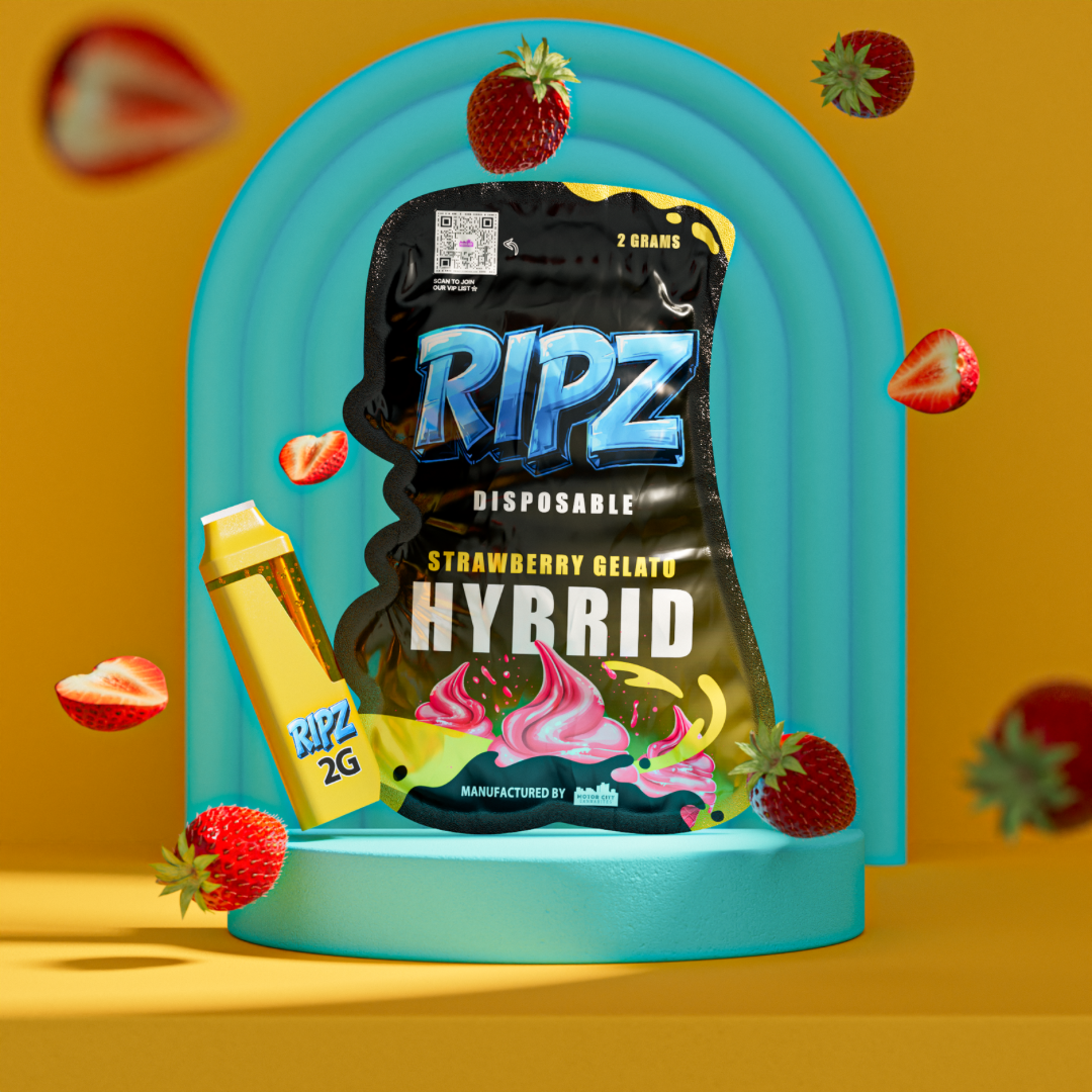 Photograph of product: Ripz - 2g Disposable - Strawberry Gelato Hybrid