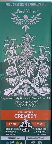 Photograph of product: Bird Valley FSO Tinctures | Feel Better Cremedy