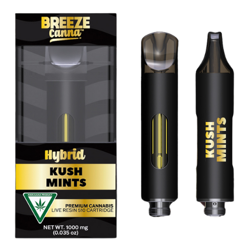 Photograph of product: Breeze Canna Kush Mints Live Resin 510 Cart 1g