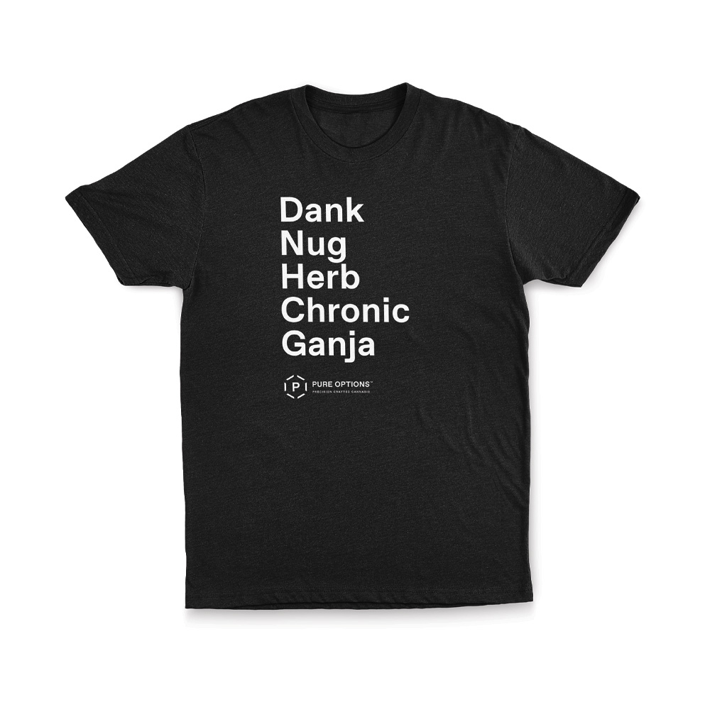 Photograph of product: Dank | Nug | Herb | Chronic | Ganja T-Shirt: Black - M