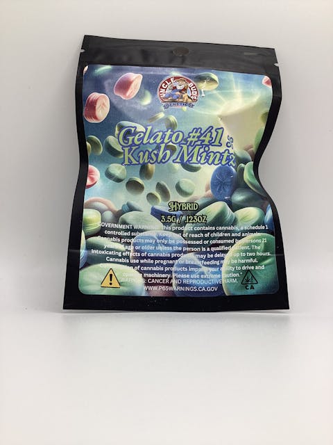 Photograph of product: UB - Mylar - Gelato #41 x Kush Mintz - 3.5g - 