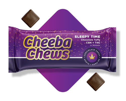 Photograph of product: Chew Chews - Chocolate Sleepy Chews Taffy | 500mg TH-oui : 250mg CBN w/Melatonin