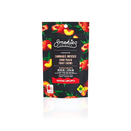 Photograph of product: Sour Peach [DOH] Fruit Chews - by Smokiez