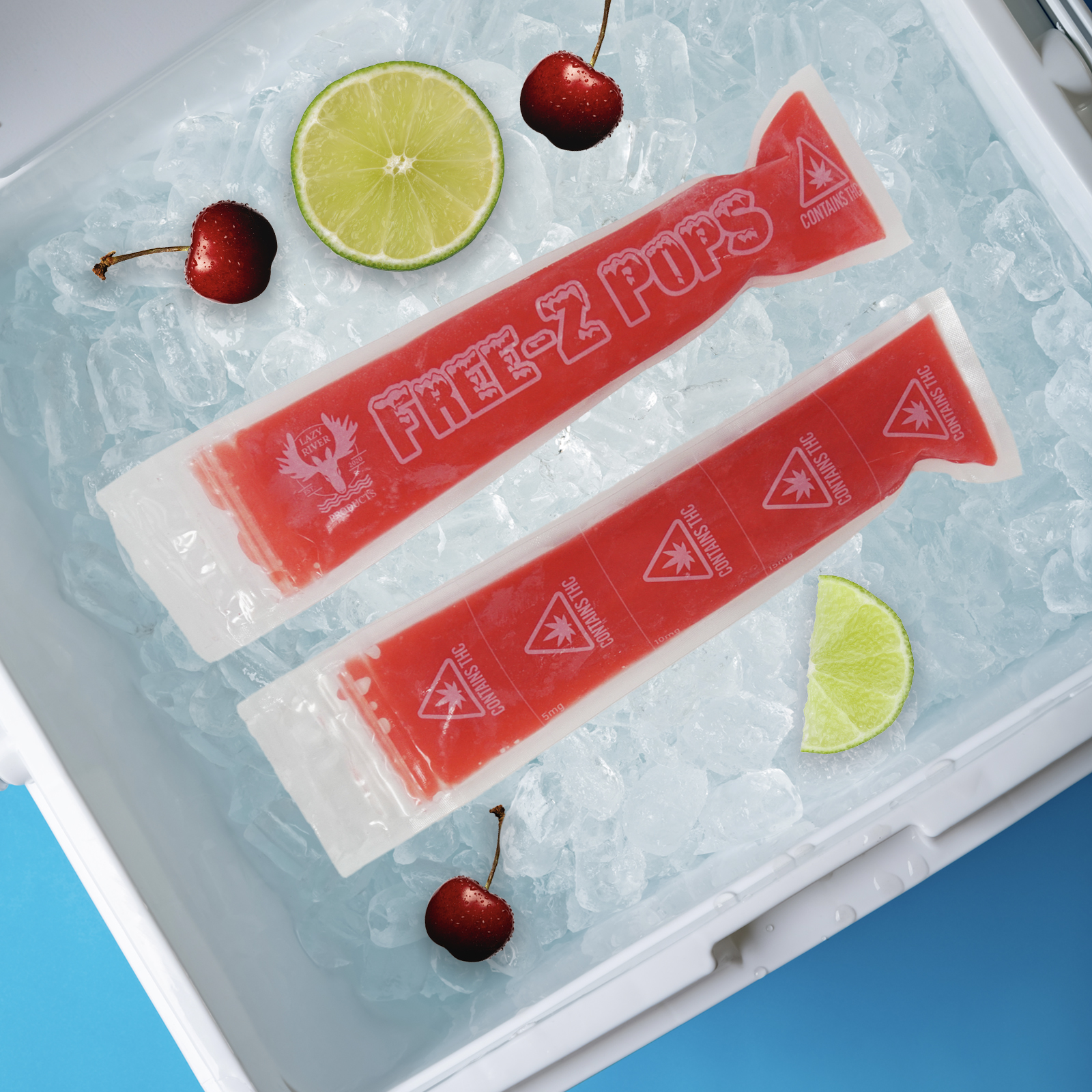Photograph of product: Cherry Lime Free-Z Pops - Standard Onset 4pk (100mg) (TAX INCLUDED)