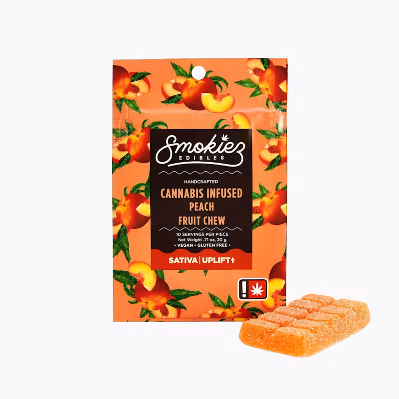 Photograph of product: Smokiez | Sweet Peach (Oui'd) Fruit Chews 1pc, 100mg
