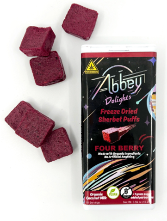 Photograph of product: 100mg Abbey Delights | Four Berry - Freeze Dried Sorbet Puffs