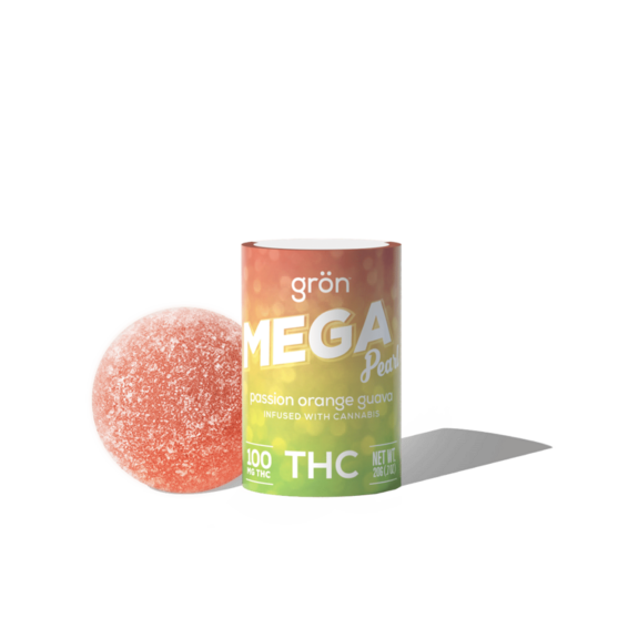 Photograph of product: Passion Orange Guava Balancing - 100mg TH-oui - Mega Pearl - Gron