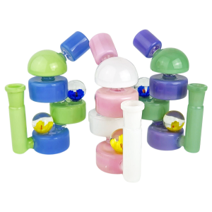 Photograph of product: Glass - ($80) 5.5" Two-Tone Stacked Puck Flower Implosion Rig