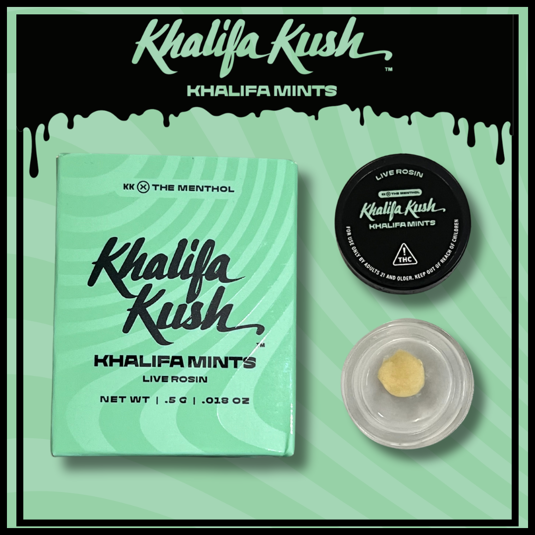 Photograph of product: Khalifa Kush Khalifa Mints .5g Live Rosin
