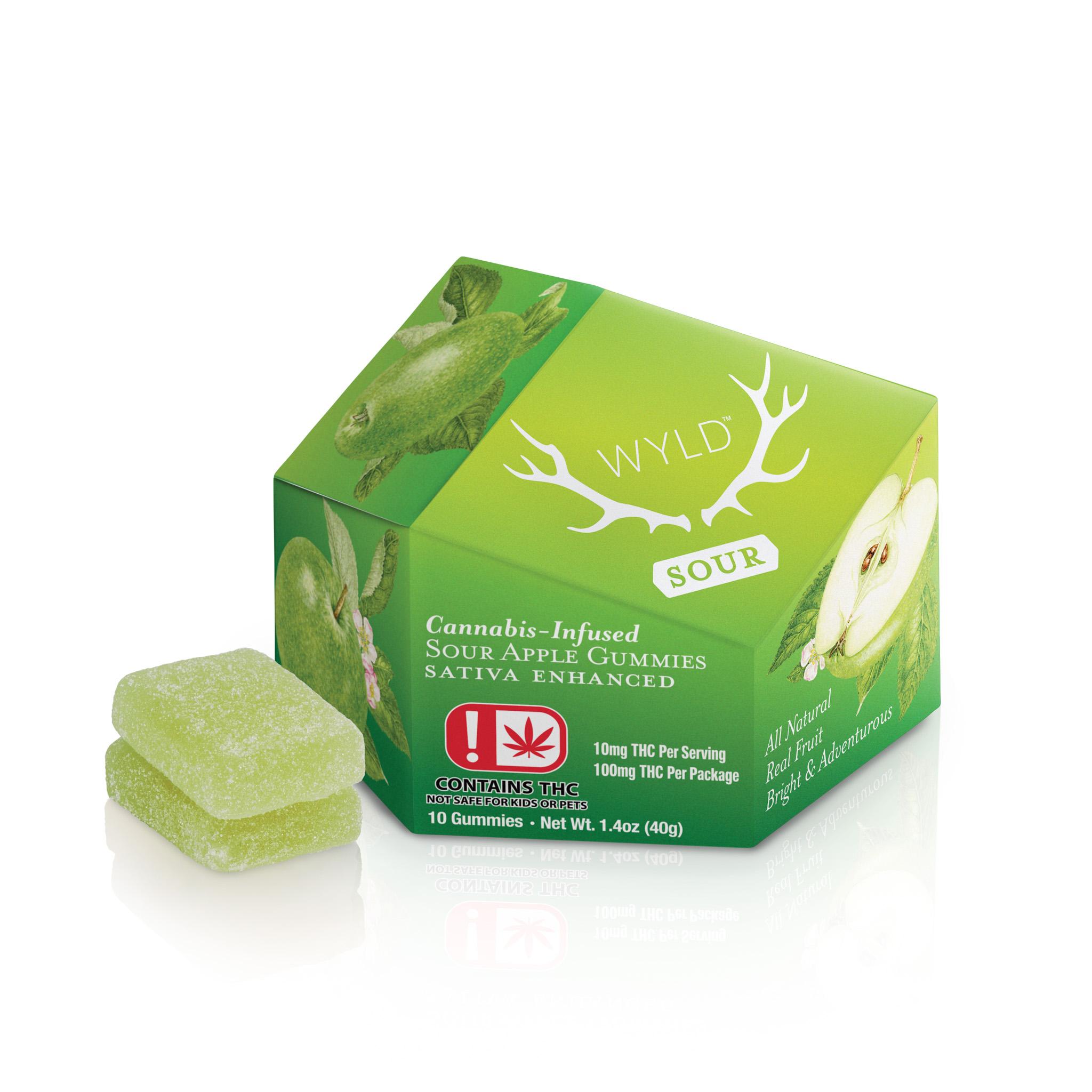 Photograph of Product: Wyld-100mg Gummy-SOUR Apple