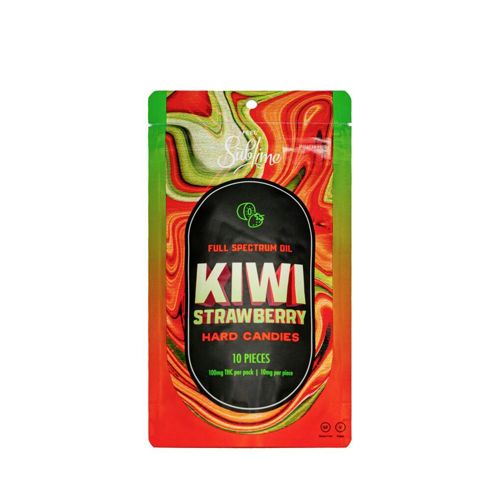 Photograph of product: 100mg Kiwi Strawberry RSO Hard Candies 10pk