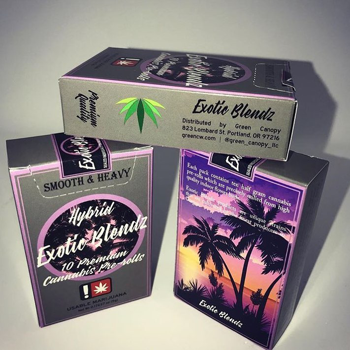 Photograph of product: Preroll Pack ~ Exotic Blendz ~ .5g 10 pack ~ Oui'd ~ Hood Candyz