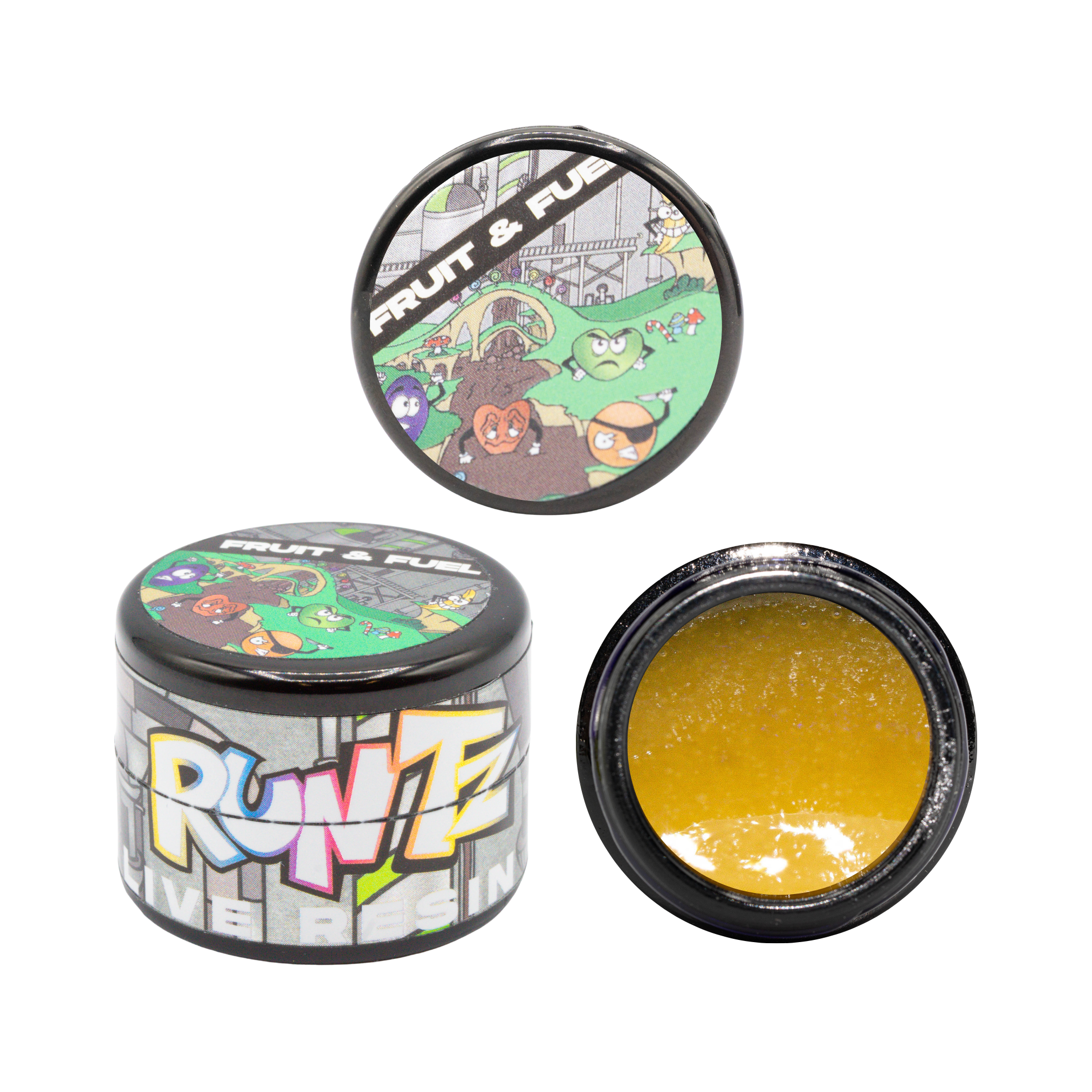 Photograph of product: Fruit & Fuel - Live Resin Baller Jar - Runtz (3.5g)