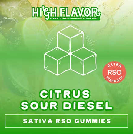 Photograph of product: Citrus Sour Diesel Oui'd RSO Gummies | 100mg/20pc