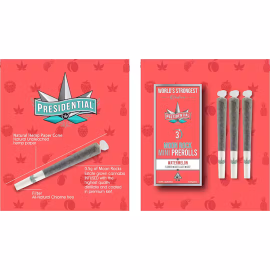Photograph of product: Watermelon [I] | Pee-Wee Moon Rock Mini Pre-rolls (3pk) | Presidential