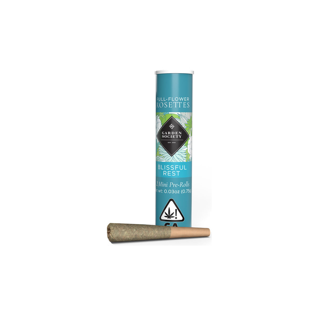 Photograph of product: Indica Rosette Prerolls 2 Count 0.375g