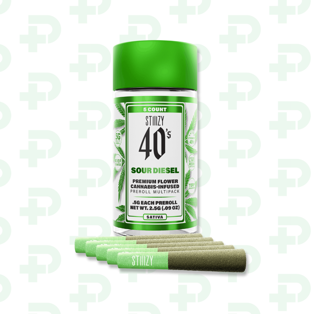 Photograph of product: Stiiizy 5 Pack Prerolls - Sour Diesel