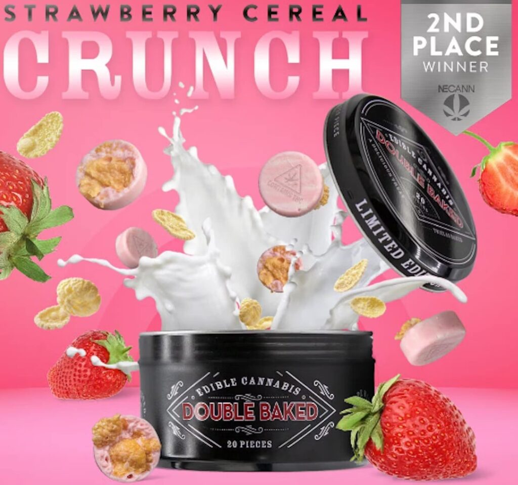 Photograph of product: Double Baked Strawberry Cereal Crunch Chocolate 100mg