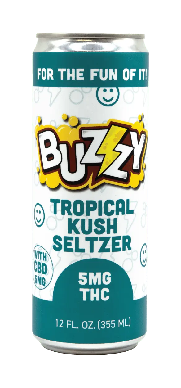 Photograph of product: Buzzy | 5mg Infused Beverage | Tropical Kush