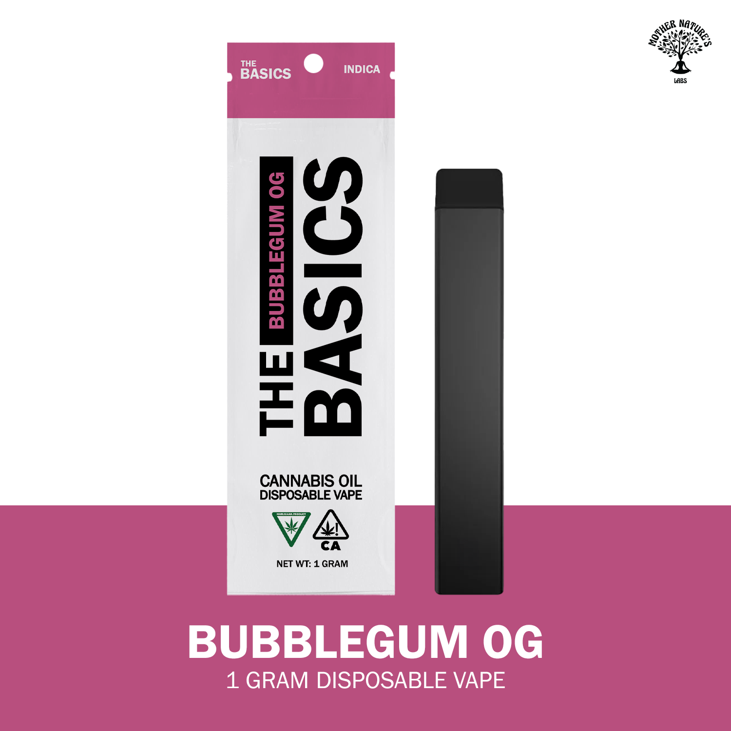 Photograph of product: The Basics | Bubblegum OG | Disposable | 1g