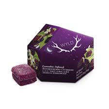 Photograph of product: Wyld Edibles 10pk/100mg- Boysenberry 1:1:1 (TH-oui:CBD:CBN)