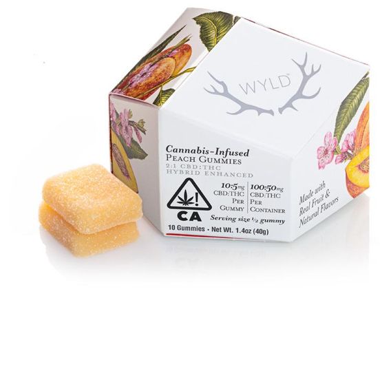 Photograph of product: Wyld - 2:1 CBD/TH-oui Gummies (Peach) - 