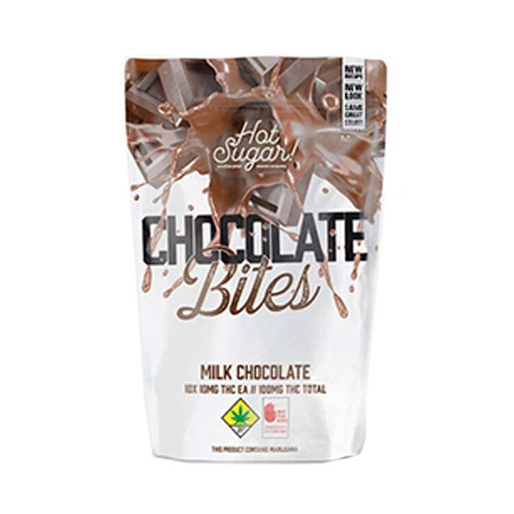 Photograph of product: Hot Sugar: Oui'd Milk Chocolates - Live Resin 10pk 100mg
