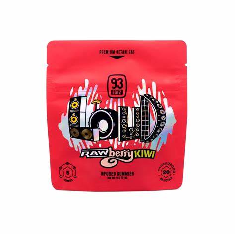Photograph of product: AZ 93 Boyz LOUD Gummies - Rawberry Kiwi 100mg (5pk)