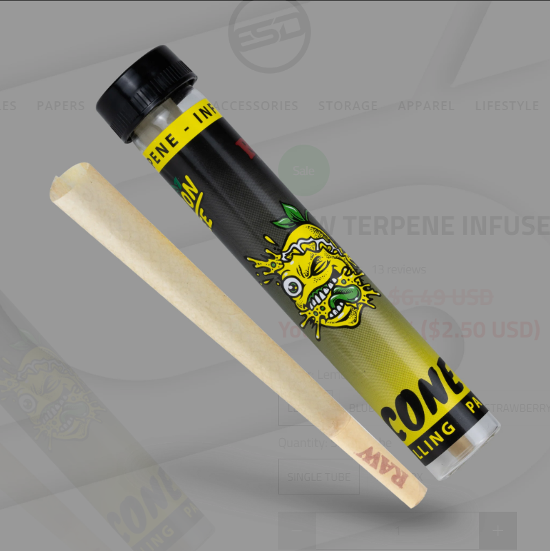 Photograph of product: RAW Lemon Tree Single Terpene Infused Cone